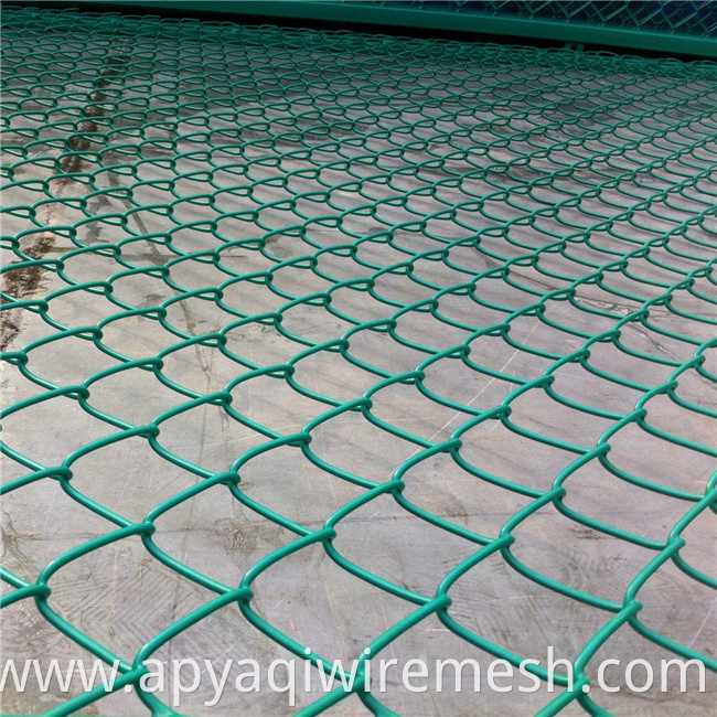 YQ Galvanized PVC Coated Diamond Mesh Wire Chain Link Fence